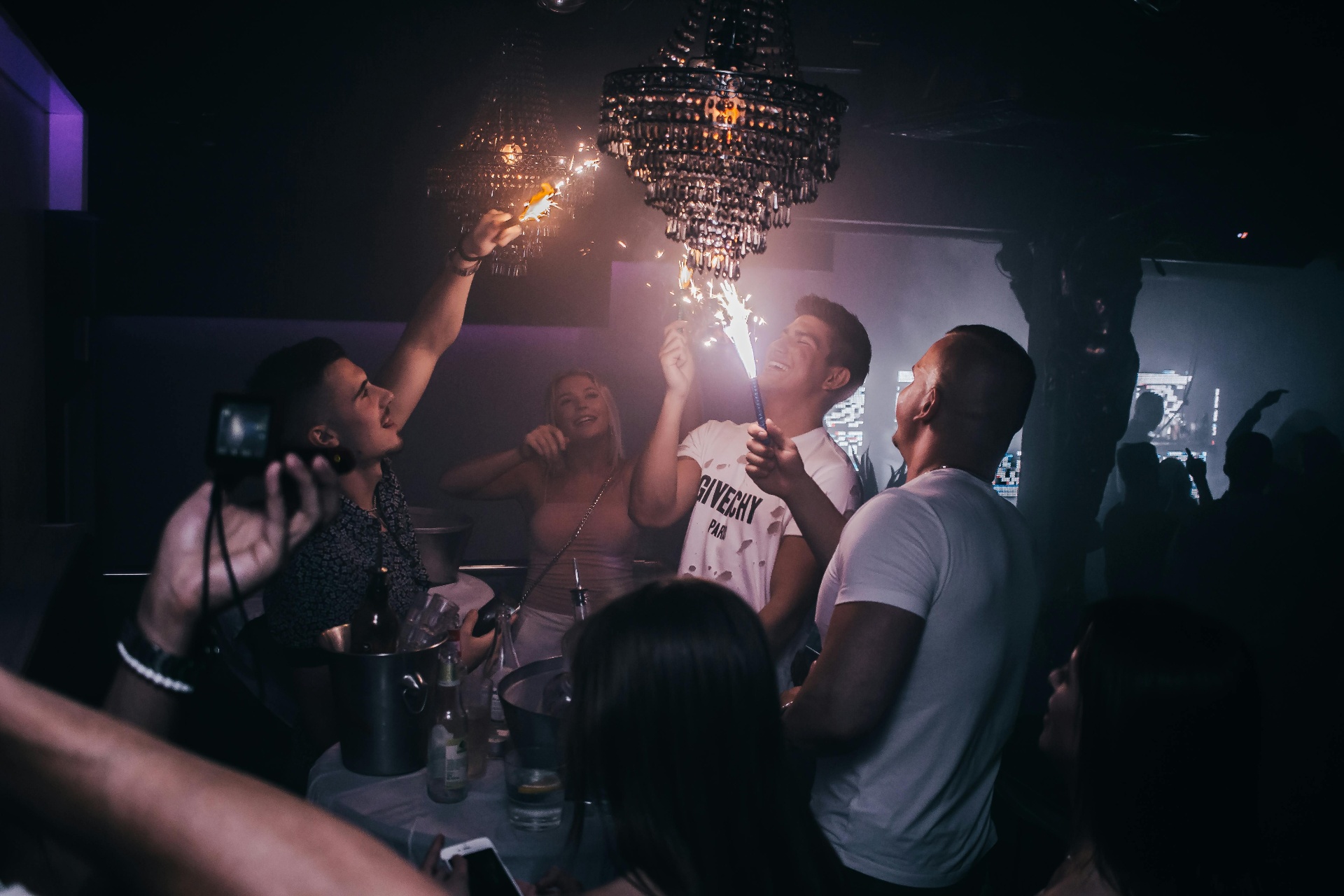 Sparklers and champagne — birthday celebration