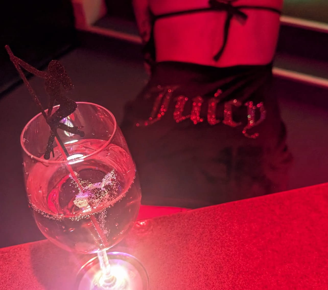 Champagne flute on the bar