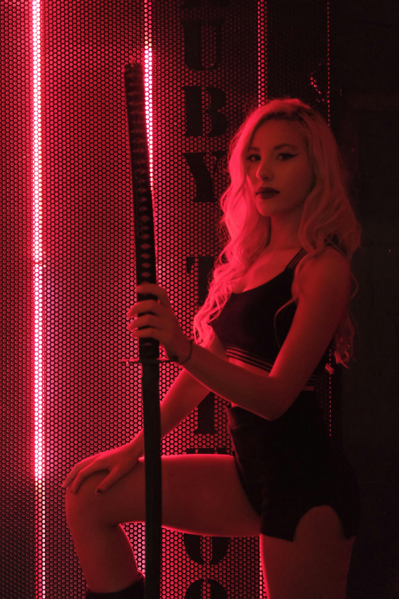 Red neon portrait