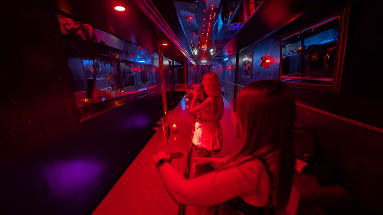 Cabaret bar — neon and mirrors