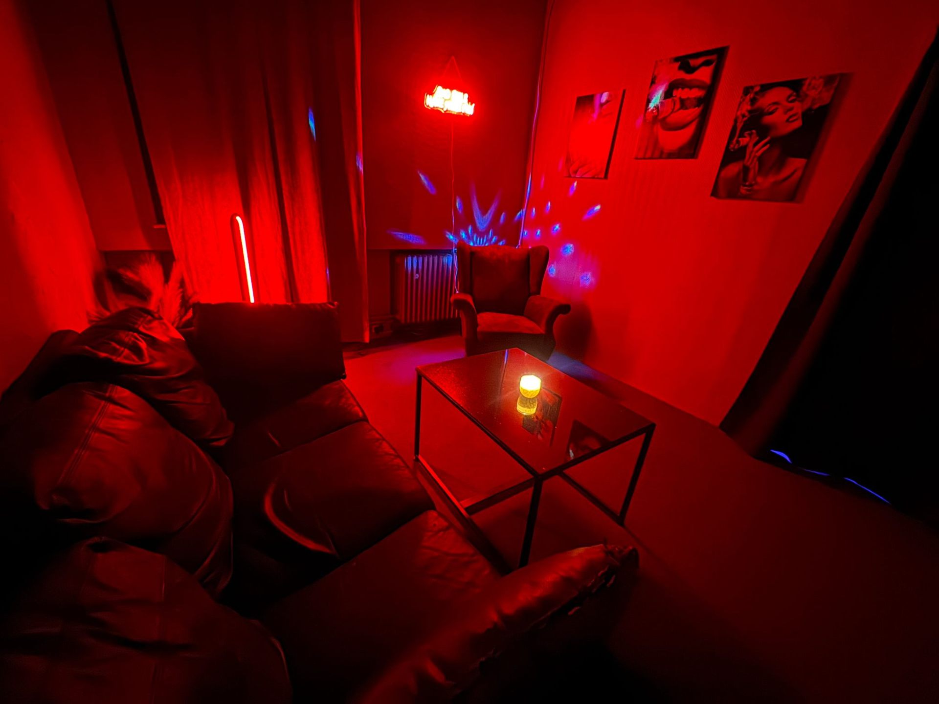 Lounge set up for a bachelor's party